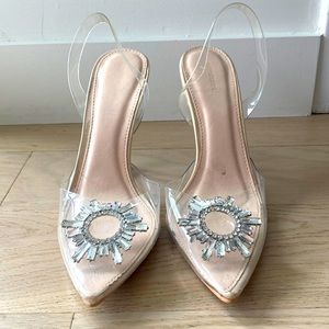 Jeweled Sling back heels